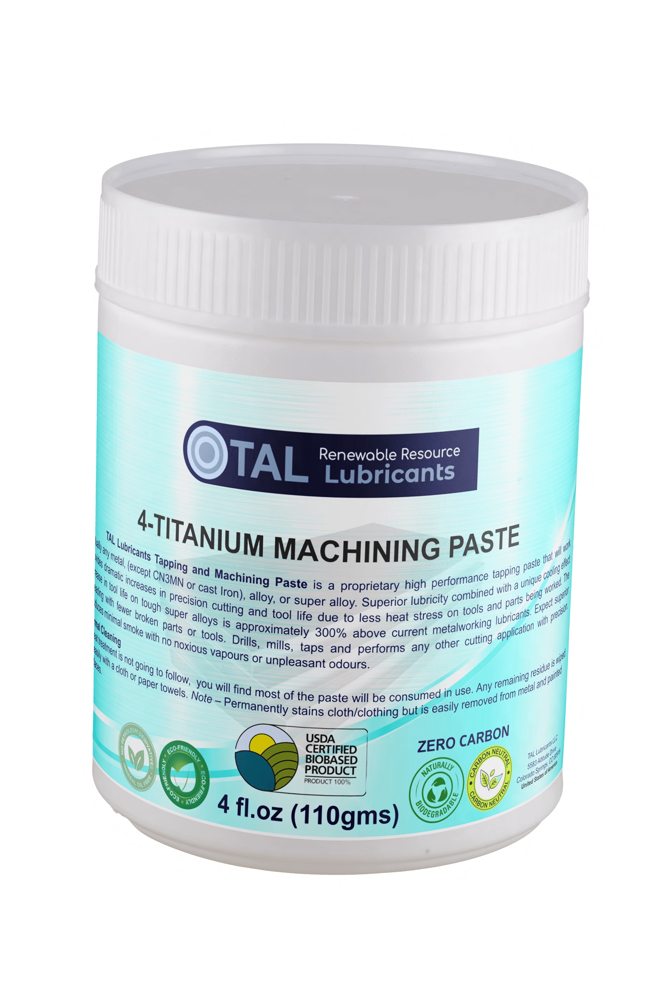 TAL Lubricants introduces 4-Titanium, a metal-cutting lubricant in paste form suitable for all machining operations, including reaming, tapping, and drilling