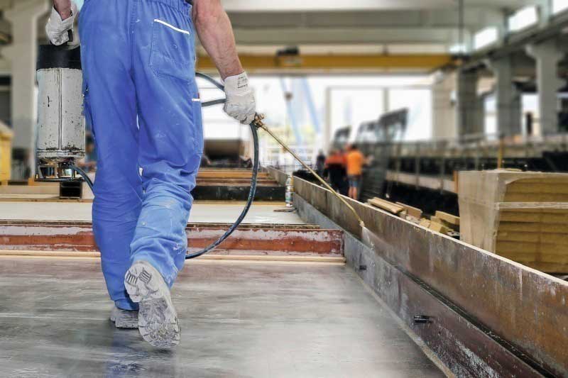 Making ready for a concrete slab pour.